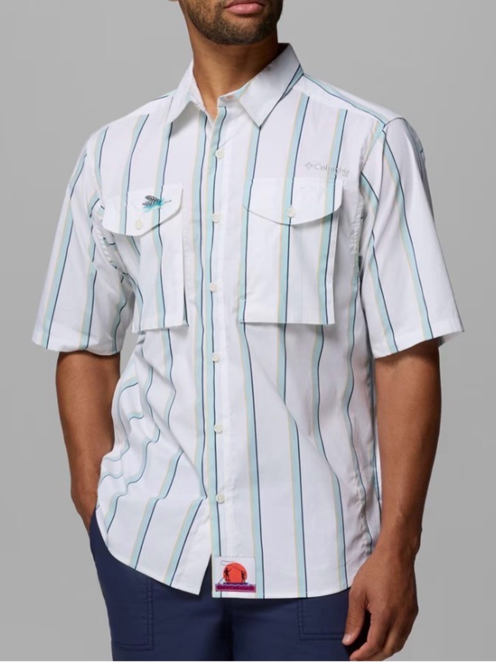 Mens Columbia PFG Shirt with Matching Hat